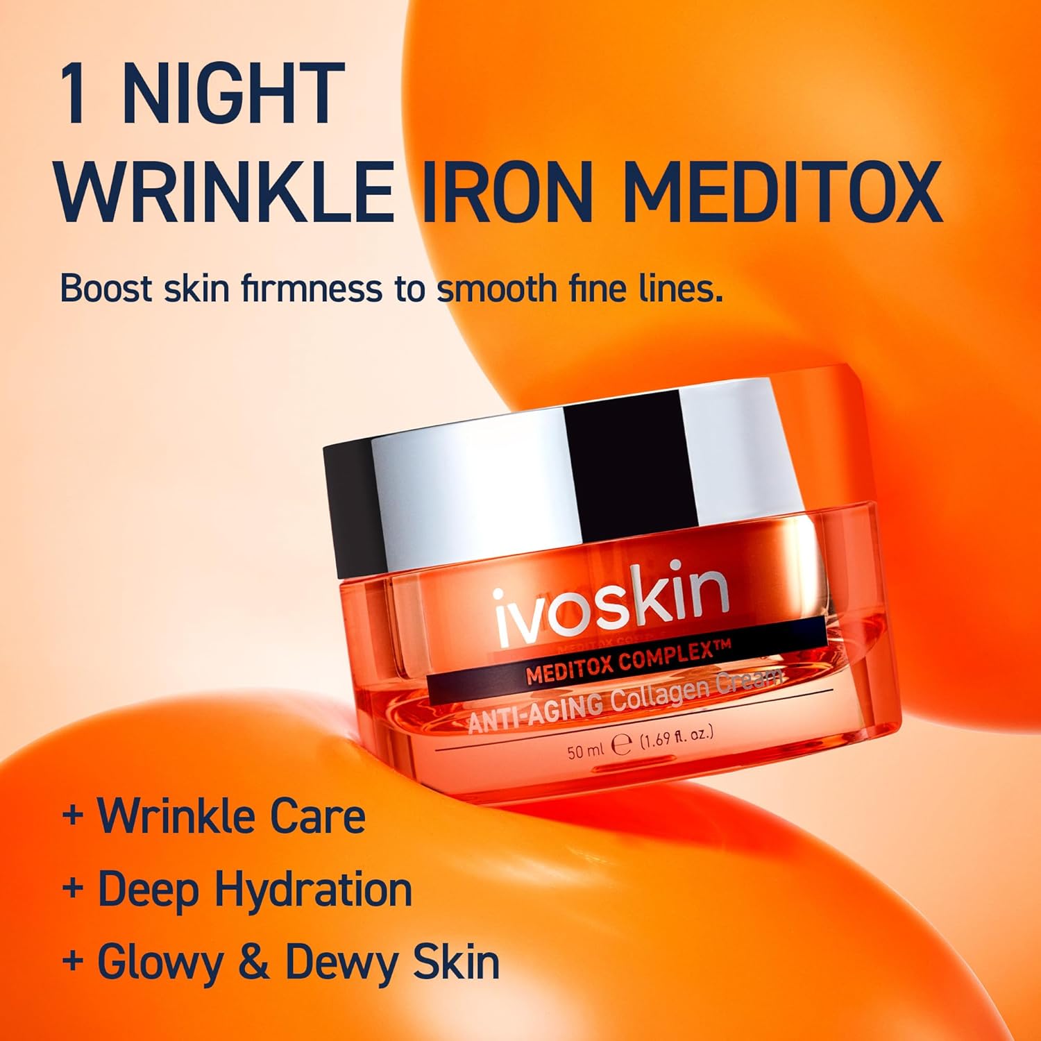 IVOSKIN Collagen Neck Cream with Retinol & Multi Peptides, Firming & Tightening Moisturizer for Fine Lines, Décolleté, Sagging Skin, Korean Skincare, 1.69 fl oz (50 ml)
