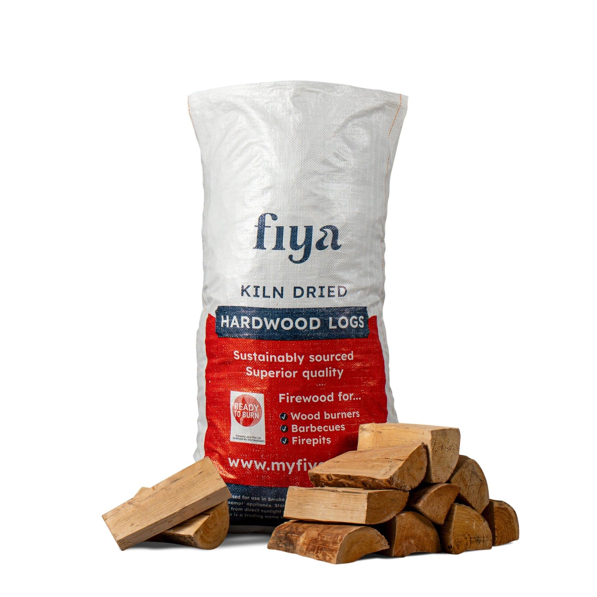 Fiya Natural 12 Maxi Bag 60L (Approx 21Kg Each) | Kiln Dried Logs | Perfect For Firepits, Barbeques, Pizza Ovens, Wood Burners, Camping | Massive Multi-Buy Discounts