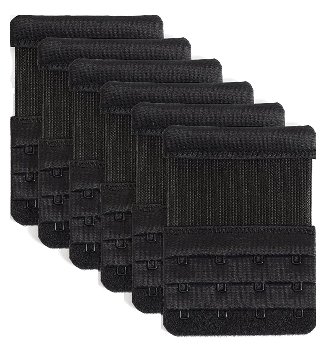 prime cart Women's Bra Extenders Soft Comfortable Stretchy Bra Extension Plus Size Elastic Strap Band Extender for Women Hook Bra Strap Extender Bra Extenders (6 PIECES (4 HOOK 4 RAW), BLACK)-picture-33