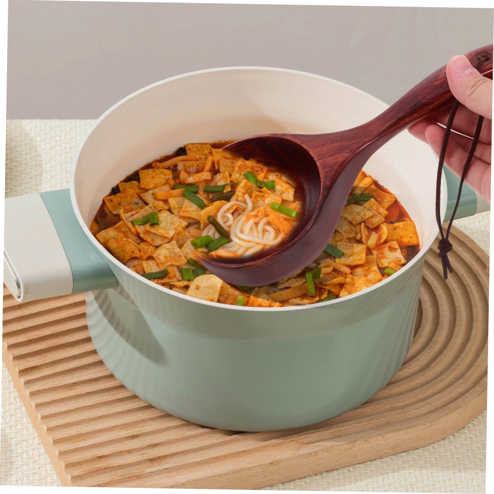 Alipis Lot De 4 Louches À Soupe En Bois Pour Riz Portables Et Robustes Pour 2 Pièces X 4