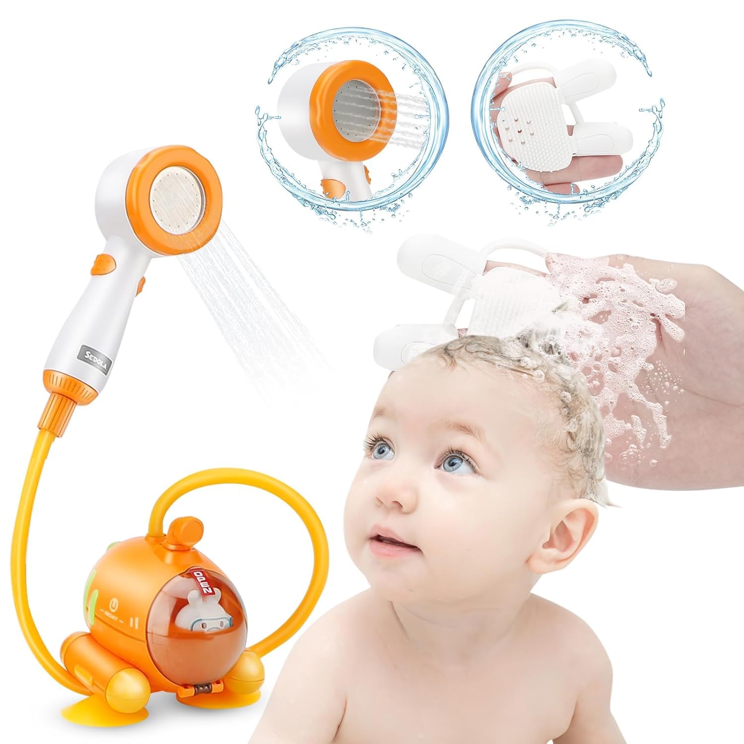 kesig® Shower Toys Electric Radish Submarine Baby Bath Shower Head Sprayer, Water Toys for Babies Portable Camping Shower Pump for Toddler Kids in Bathtub or Sink. (B0D66G4D98) Amazon Price History, Amazon Price Tracker