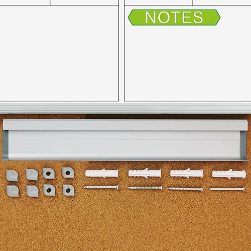 Miniatura 6 de JILoffice Calendario mensual de borrado en seco de 15 x 12 pulgadas, pizarra de borrado en seco de doble cara, tablero de calendario, marco de