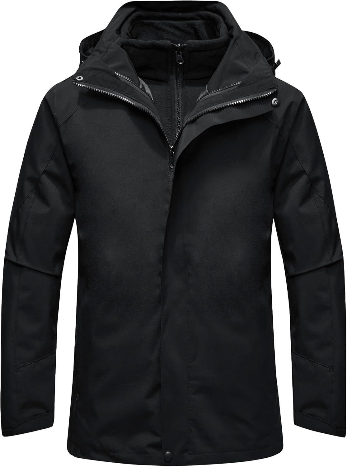 Women's Hooded Winter Jacket Warm Fleece Lining Detachable Mountaineering Jacket Snow Raincoat