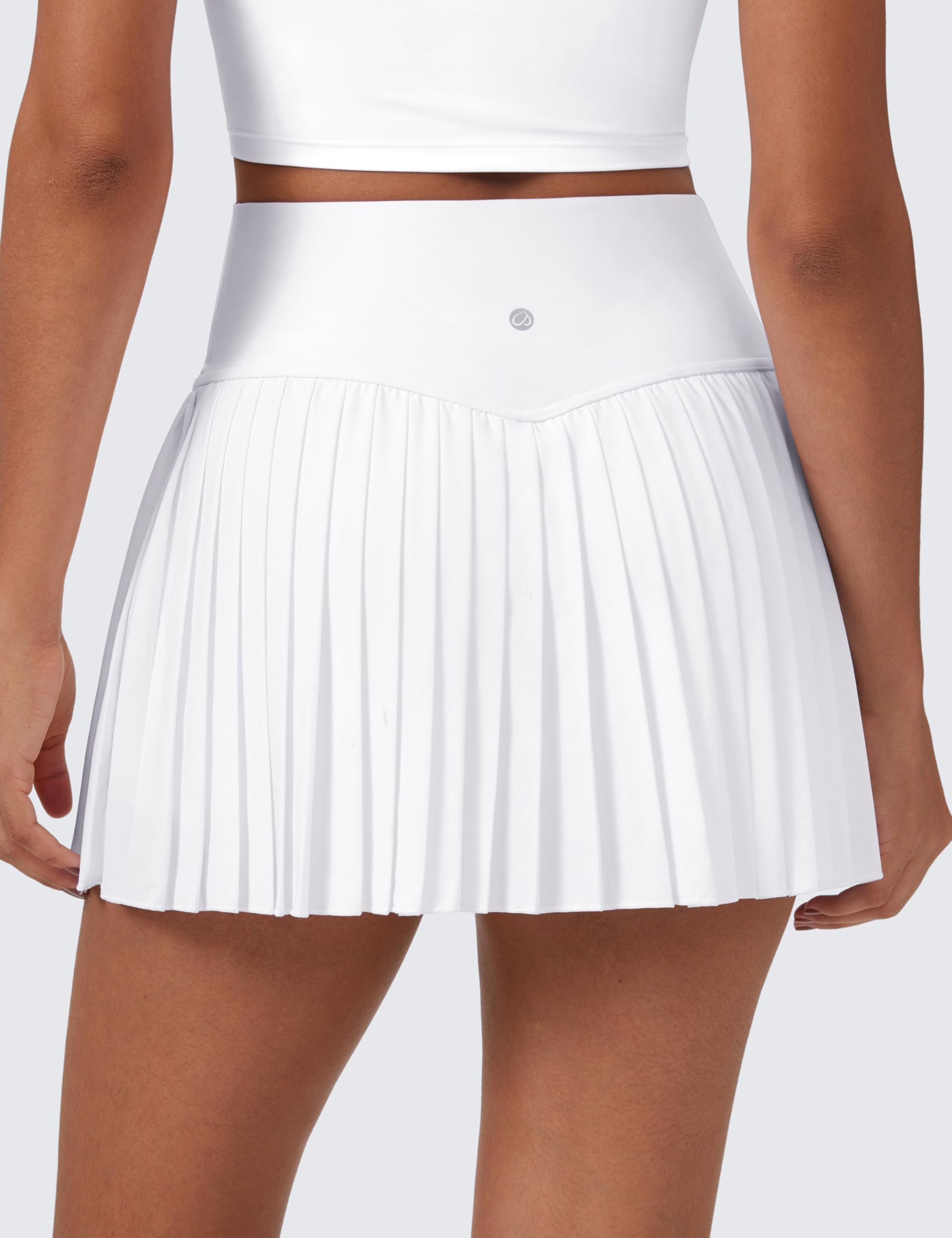 CRZ YOGA Damen Plissierter Tennisrock mit Hose Faltenrock Golf Tennis Rock Sportrock High Waist Minirock Pleated Skort