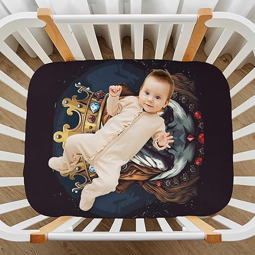 Miniatura 7 de Fitted Crib Sheets Bulldog with A Crown Baby Crib Sheets for Boy & Girl Toddler Mattress Sheets 21216047