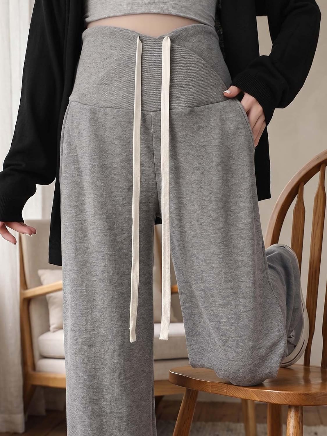 Maternity Pants Fall 2026, Cross Over Low Waist Maternity Work Pants