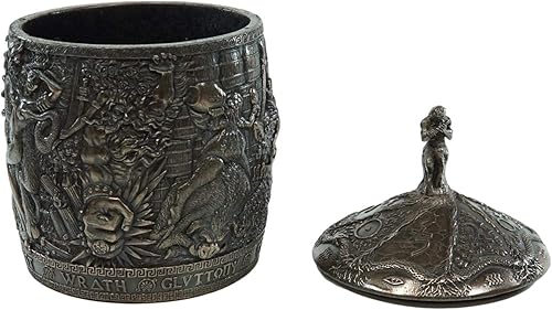 Miniatura 7 de Ebros Gift Antigua caja de Pandora mitológica idiomática griega con cacerola jugando flauta decorativa caja de baratija estatuilla 8 contenedores de