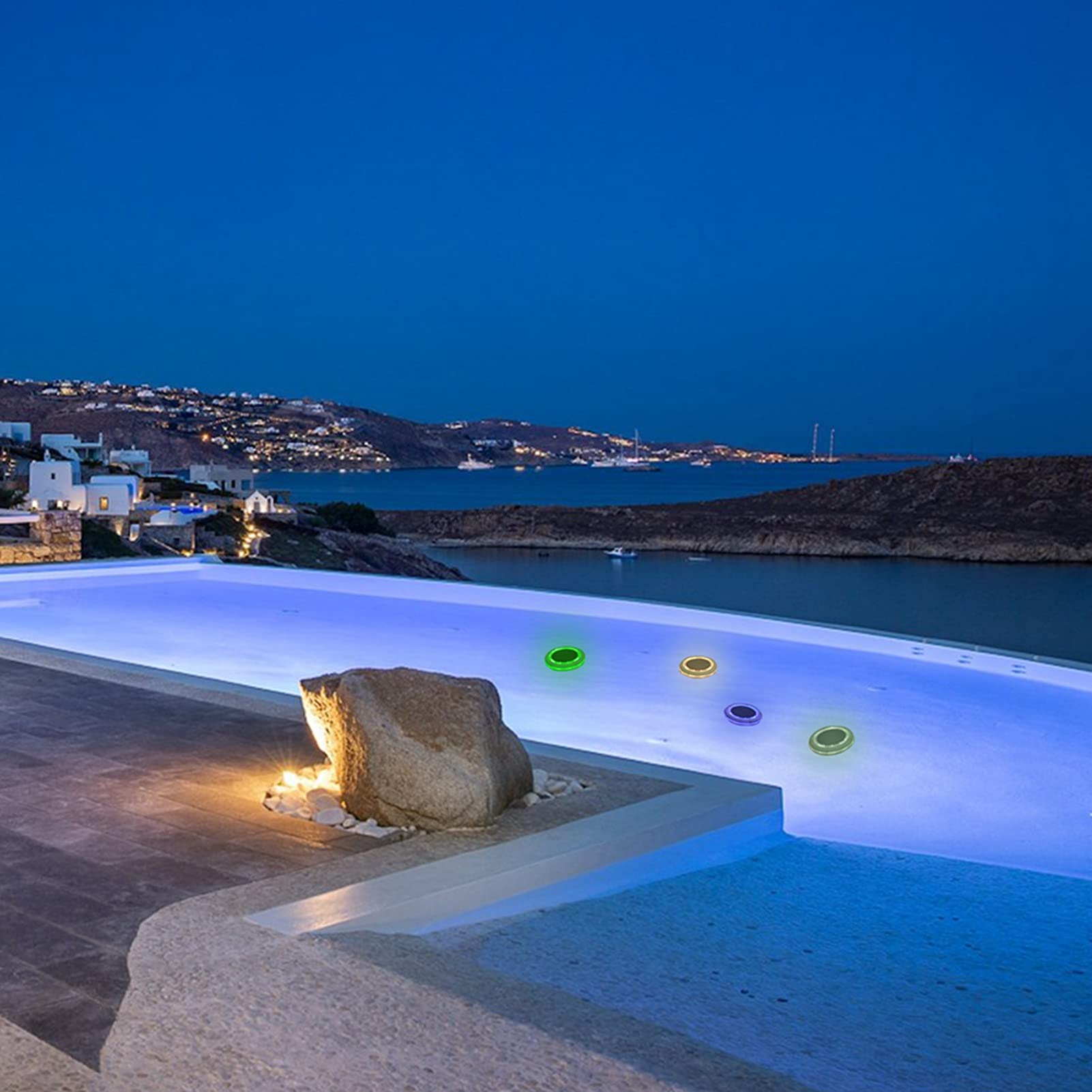 4 Uds. De Luces Flotantes Solares Impermeables con Cambio De Color RGB, Lámpara LED para Piscina, Luz Solar De Paisaje para Piscina, Estanque, SPA