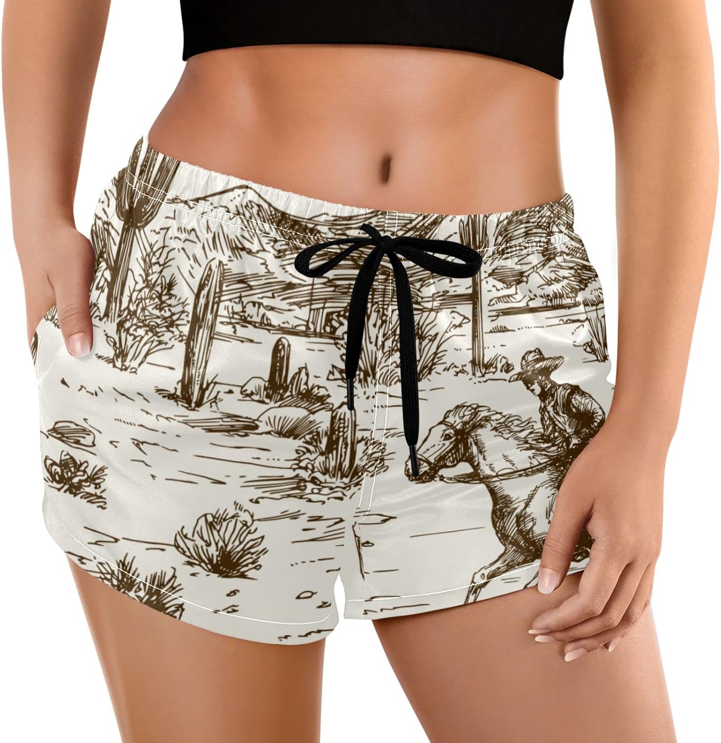 visesunny Stylish Women's Summer Floral Beach Boardshorts with Pockets Swim Trunks Quick Dry Swimming Shorts for Women