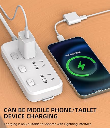 Miniatura 7 de Divisor Lightning a 0.138 in (paquete de 3) Adaptador AUX para iPhone para cable de auriculares, dongle Apple MFI certificado cable de carga de