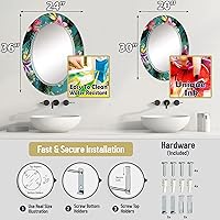 Vista 5 de Futuristic Designs III- Vanity Mirror, Bathroom Mirrors, Wall Mirrors for Living Room, Bedroom - Oval Mirror - Large 20'x30', 24'x36