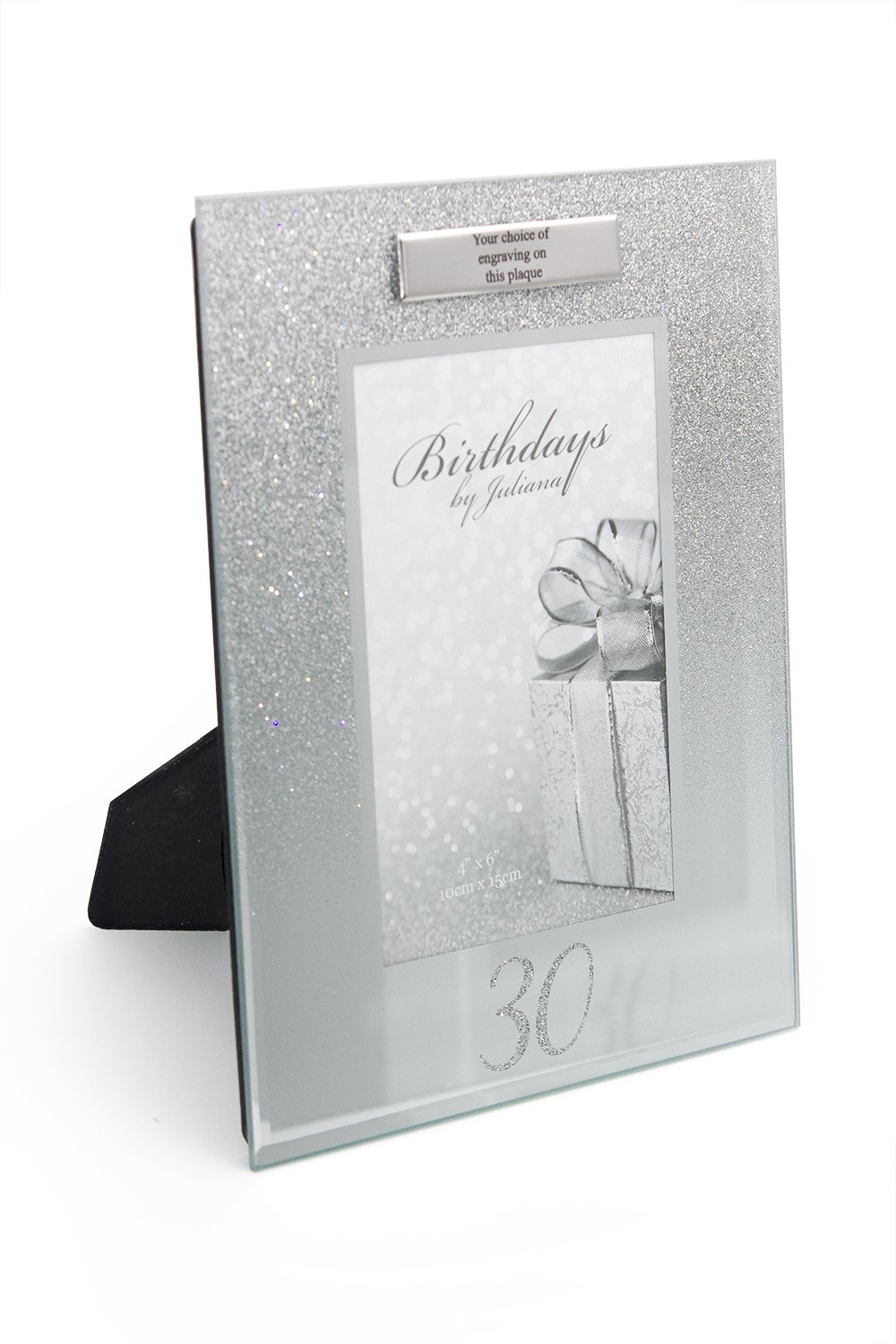Ukgiftstoreonline Silver Personalised 30Th Birthday Photo Frame Glitter Gift
