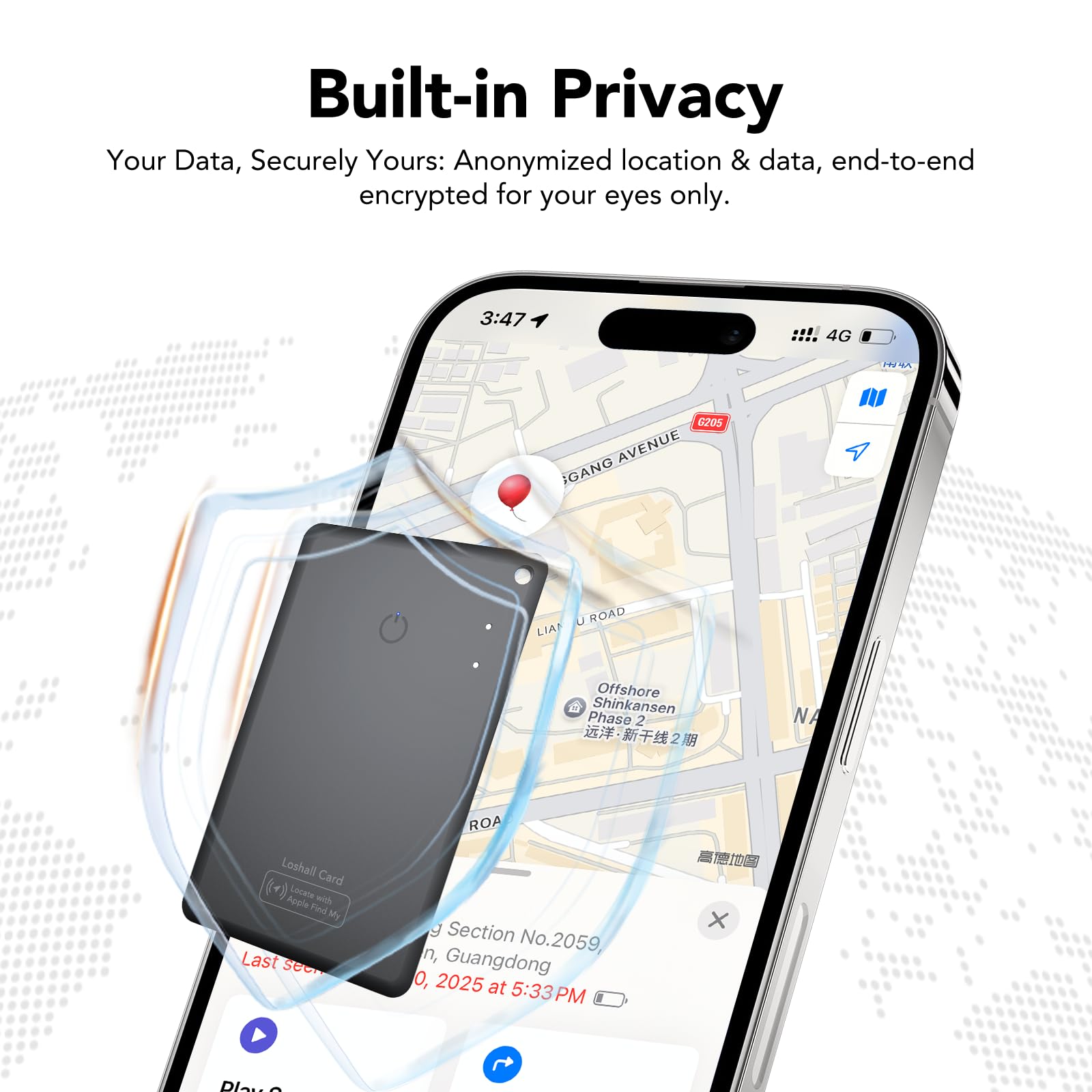CASCHO Smart Tag Wallet Traceur Carte Lot de 2, Air Tracker Card Compatible avec Apple Localiser (iOS Uniquement), Rechargeable Localisateur D’Objets pour Portefeuille/Bagages/Valise/Sac/Clés, Noir