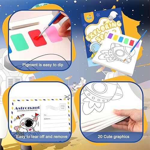 Miniatura 8 de Libros de pintura con agua, juguetes para niños de 3, 4, 5, 6, 7, 8 años, libro de pintura al agua para niños pequeños, libro de acuarela para