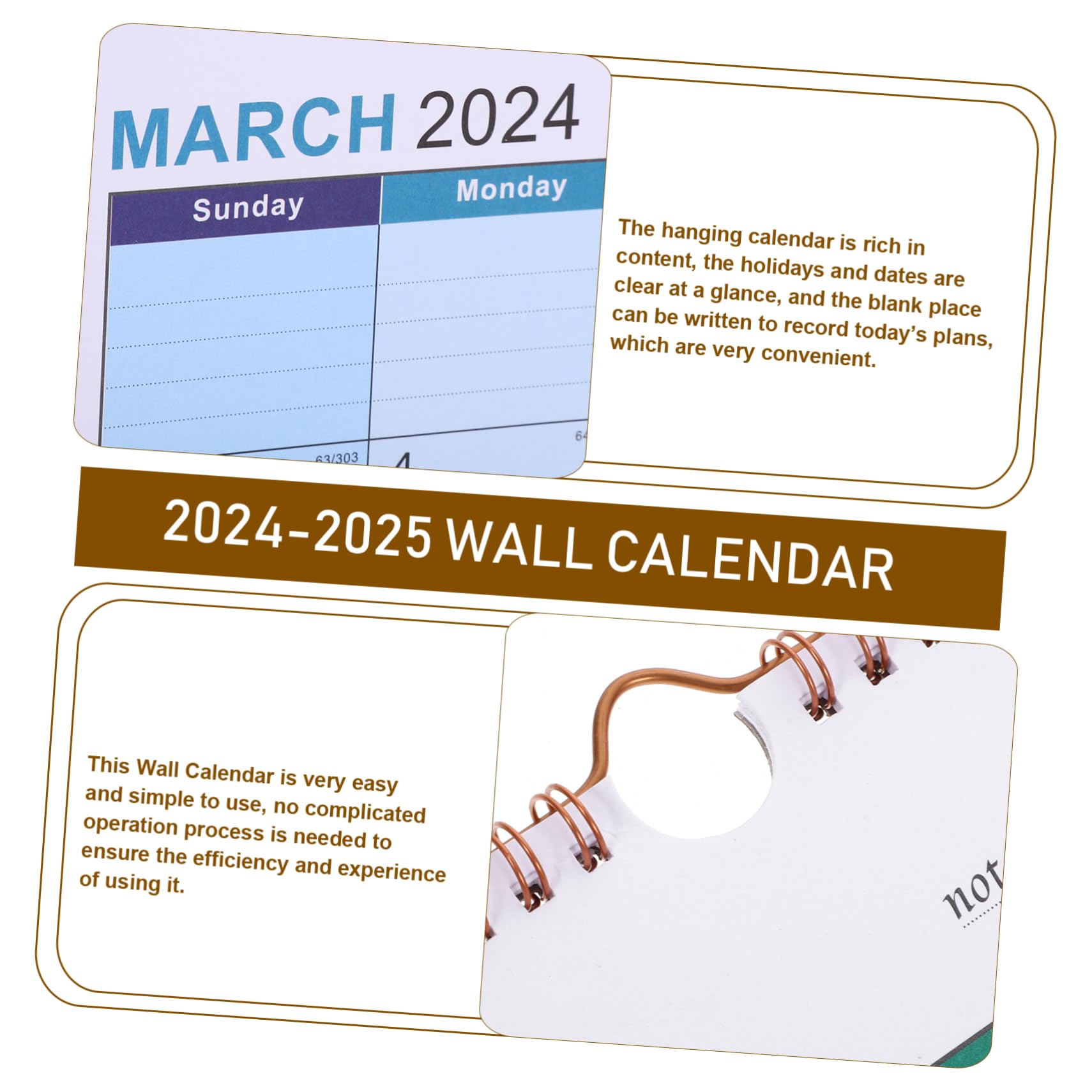 VILLCASE 4stücke Englisch Wandkalender Monate Hängender Kalender Für Zuhause Einfacher Und Stilvoller Design Für Familienplanung Und To-do-listen