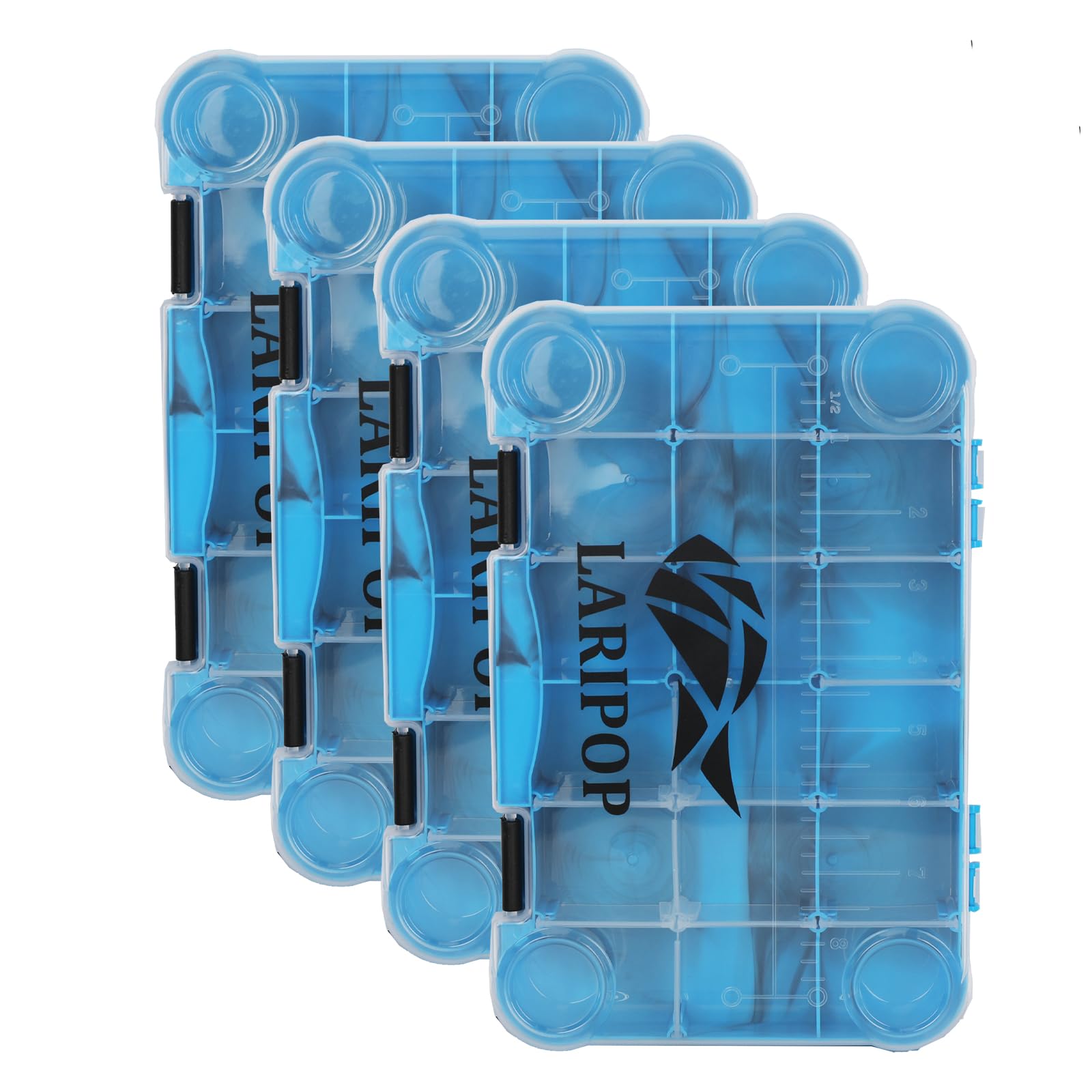 LARIPOP Tackle Boxes, Fishing Plastic Box, Transparent Plastic Storage Organizer Box,Tool Box, Bait Separator -Angler's equipment- 2 Packs /4 Packs Tackle Trays - Parts Box