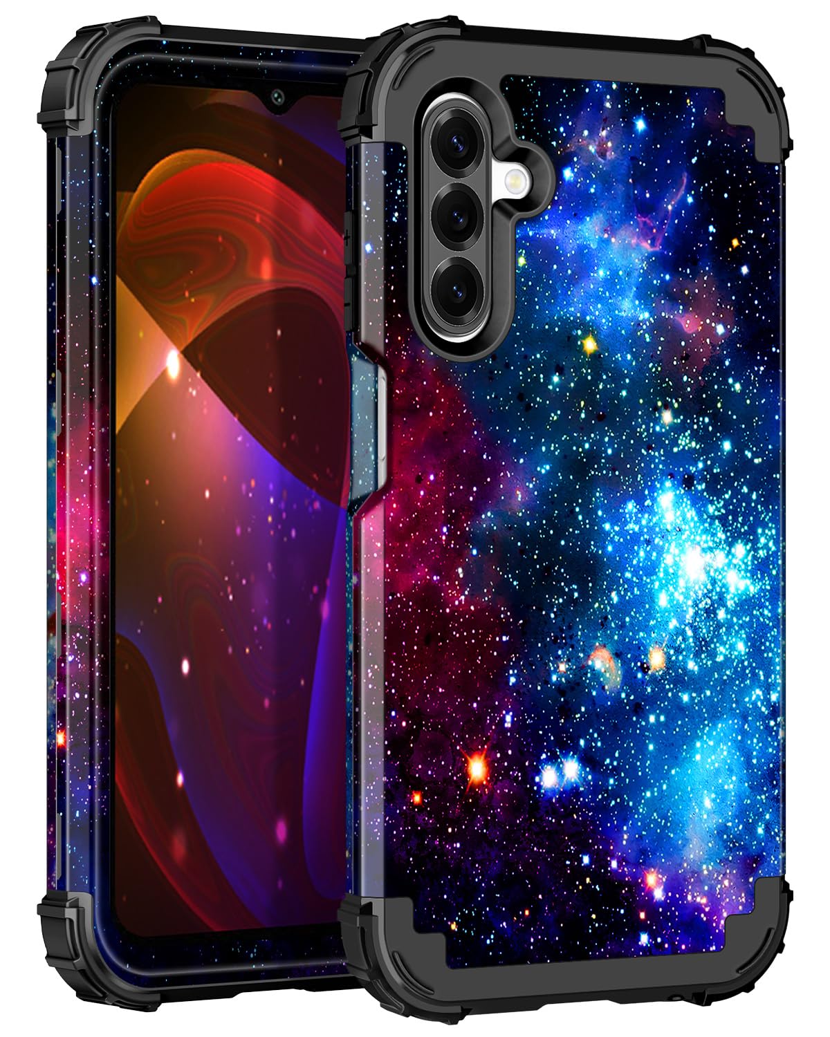 Miqala for Galaxy A26 5G Case,Glow in The Dark Three Layer Heavy Duty Shockproof Full Body Hard Plastic Bumper+Soft Silicone Protective Case for