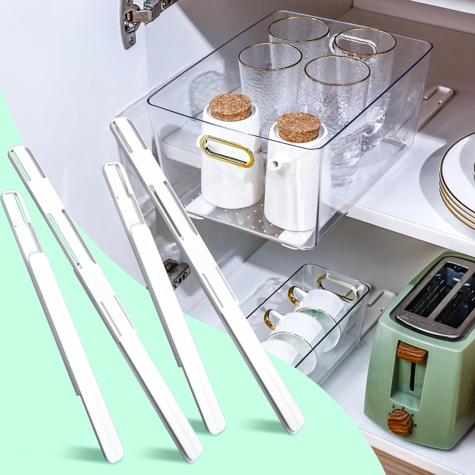 Adhesive Drawer Slides - Easy Cabinet Organization -8