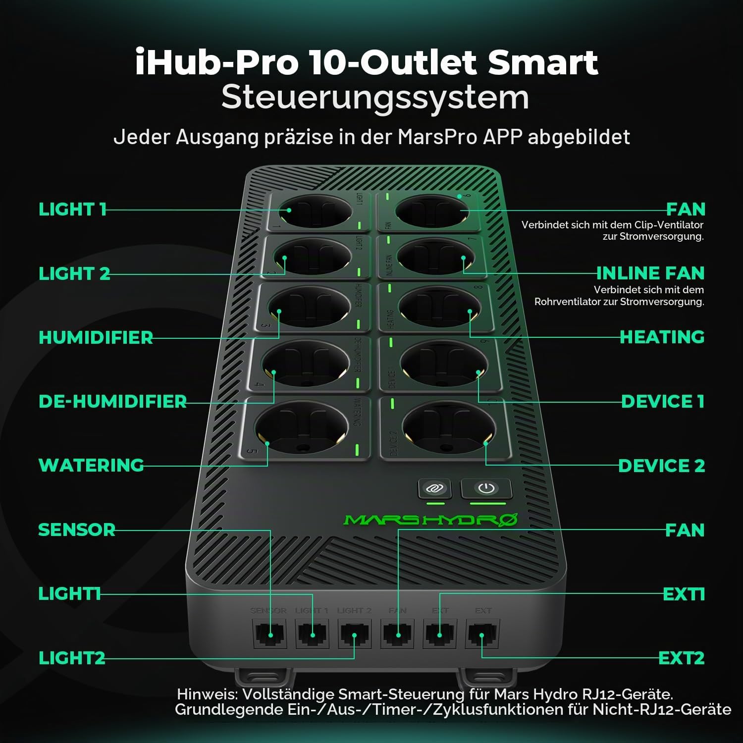 Mars Hydro iHub-Pro 10AC Power Strip Kit für App Grow-Room-Steuerung