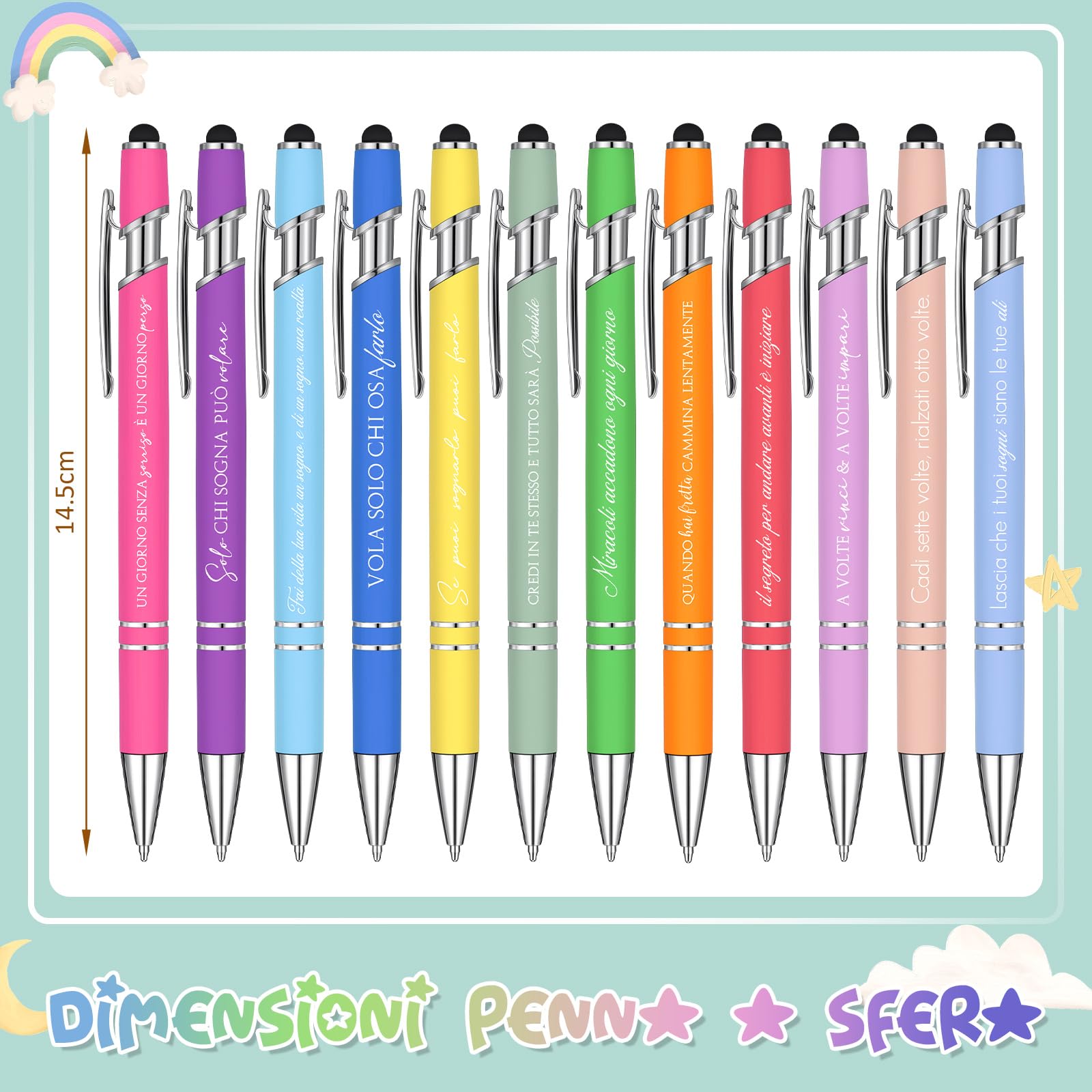 Sinmoe 24 Set 48 Pezzi Regalo Motivazionale per Colleghi Regalini Economici per Colleghi 24 Penne con Frasi Motivazionali 24 Taccuini Motivazionali Regalo per Alunni Studenti Insegnante, 12 Stili
