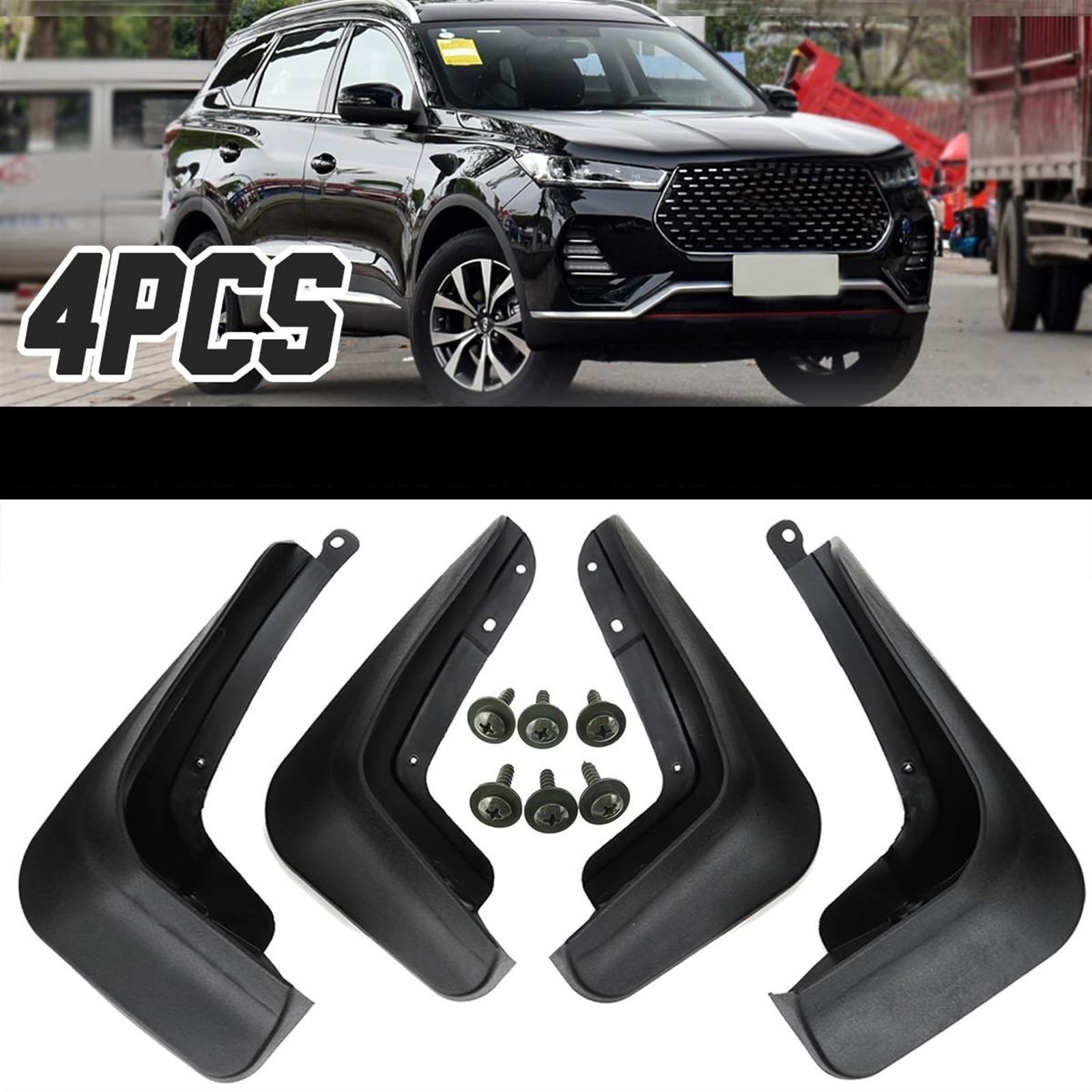 4 pezzi Parafanghi Anteriore Parafango Posteriore Paraspruzzi Guardia Splash Flap Parafango, for Chery, Tiggo 7 Pro 2021 2020