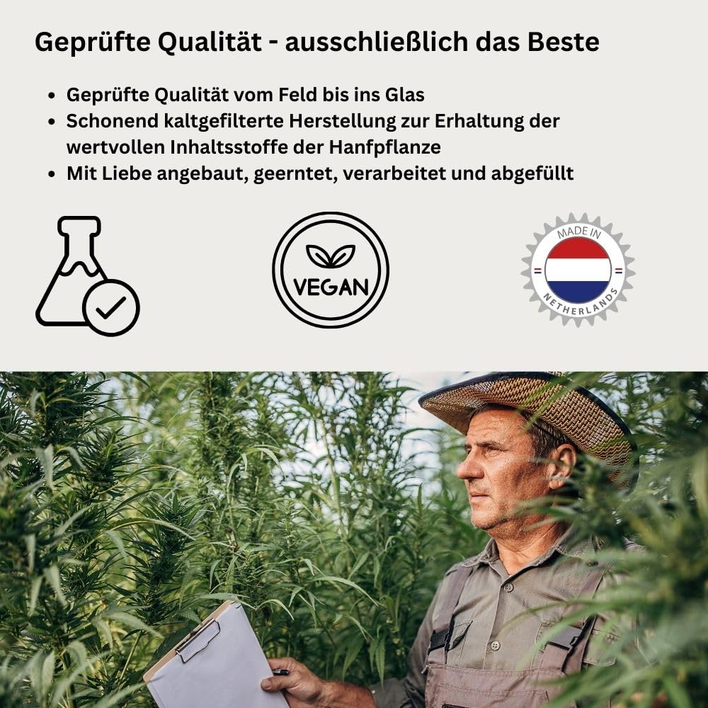CANNA24 - Premium Nr. 40 mit 30ML (750 Tropfen) extra starkes und hochdosiertes Hanfsamenöl - Vital Hanfsamenöl - 100% Natur - Hanftropfen mit Omega 3-6-9