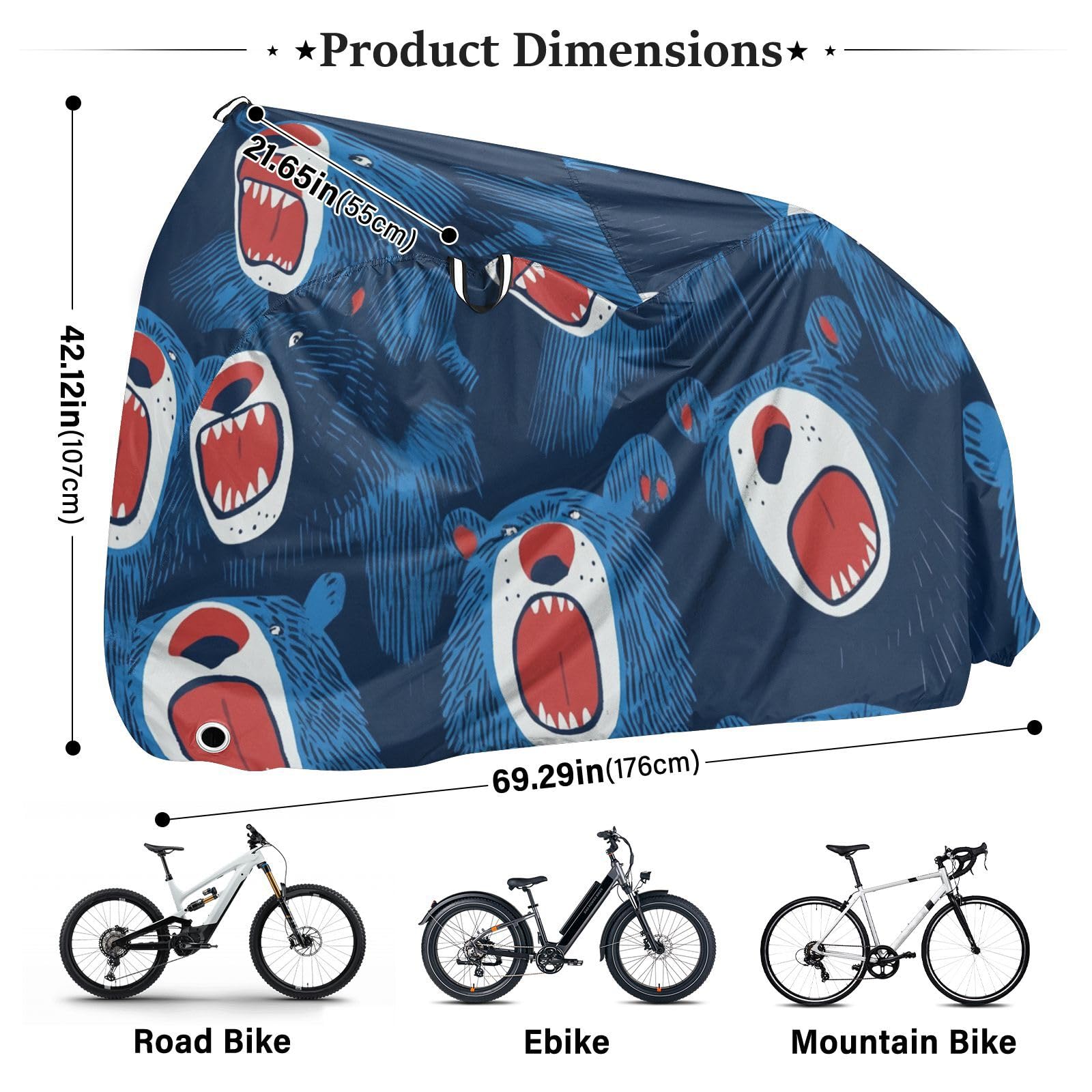 Housse de vélo imperméable avec trous de verrouillage pour intérieur et extérieur - Convient à la plupart des cobertor para bicicletas para lluvia y sol