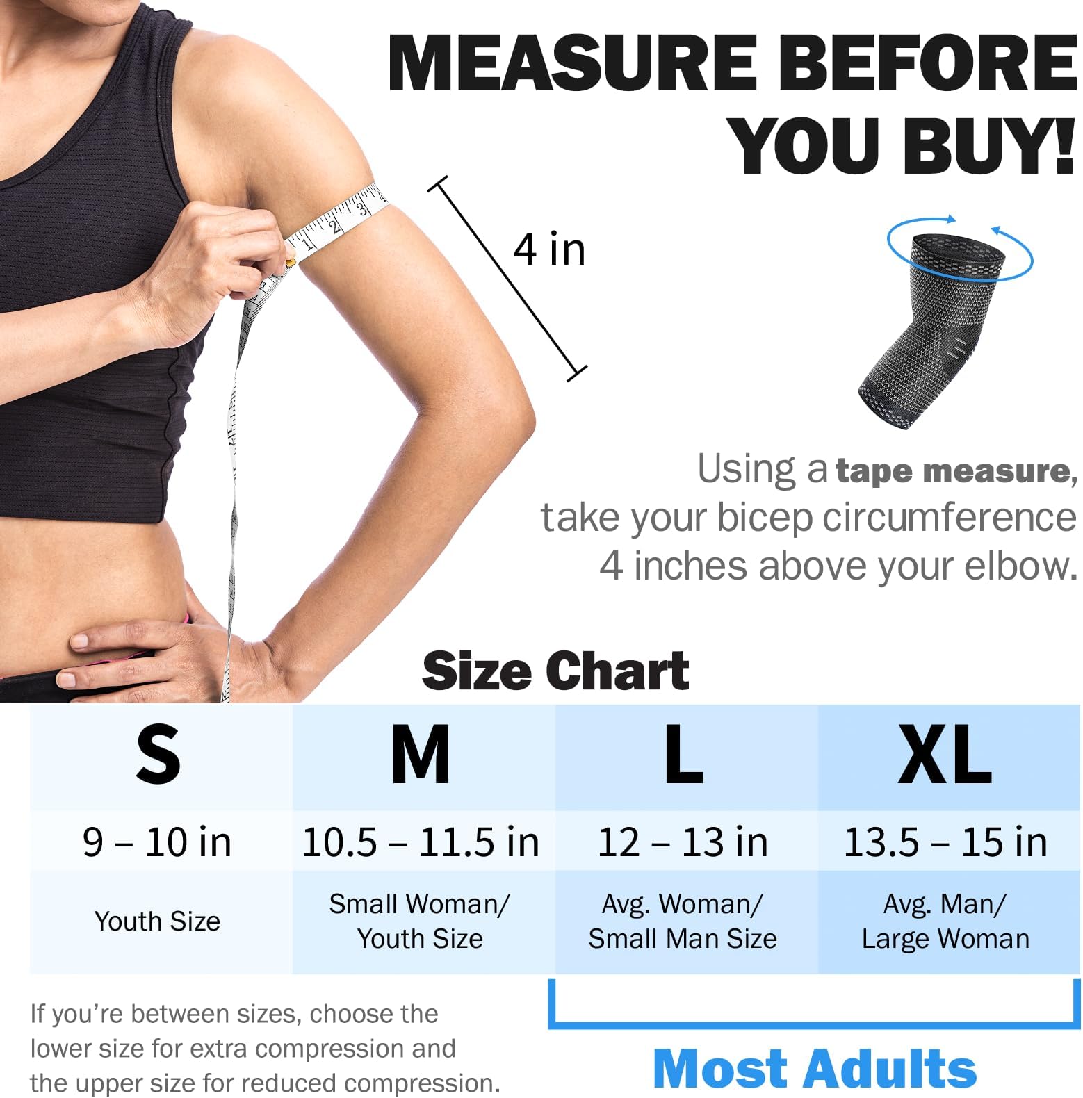 POWERLIX Elbow Brace Compression Support (Pair)