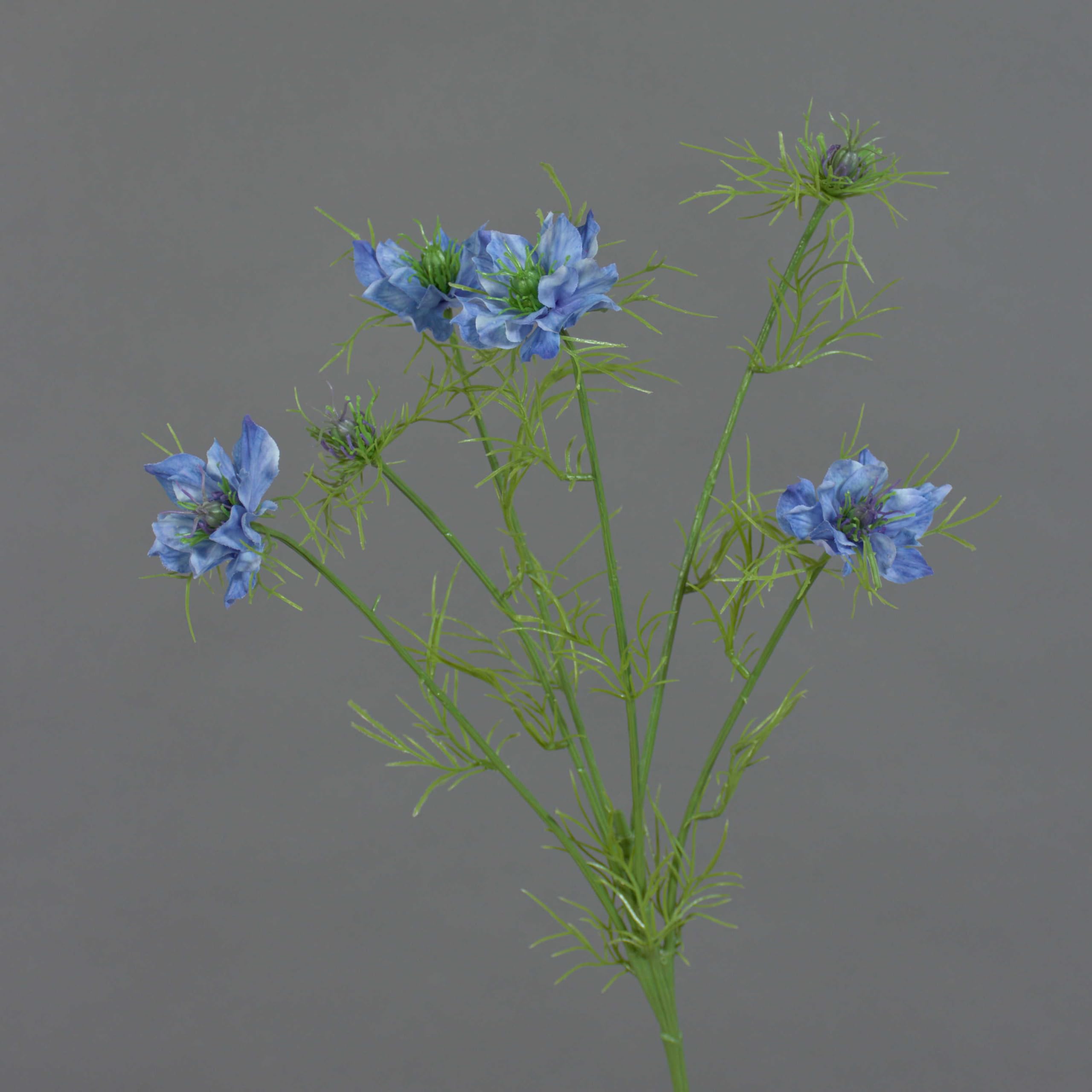 artplants.de Fake nigella SEVIN, blue, 26"/65cm, Ø2.4"/6cm - Artificial flowers/False nigella