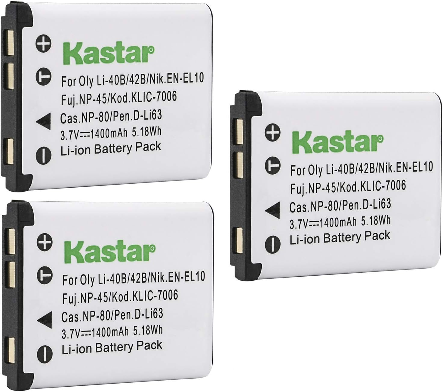 ENEGON NP-45 NP-45A NP-45B NP-45S Batería (Paquete de 2 de 1200mAh) y