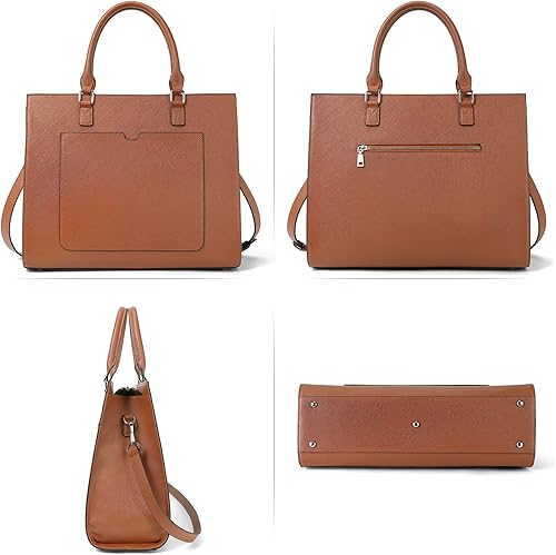 Miniatura 10 de Telena Laptop Tote Bag for Women, 15.6 Inch Shoulder Tote Bag Leather Briefcase for Women, Large Capacity Handbag Bags