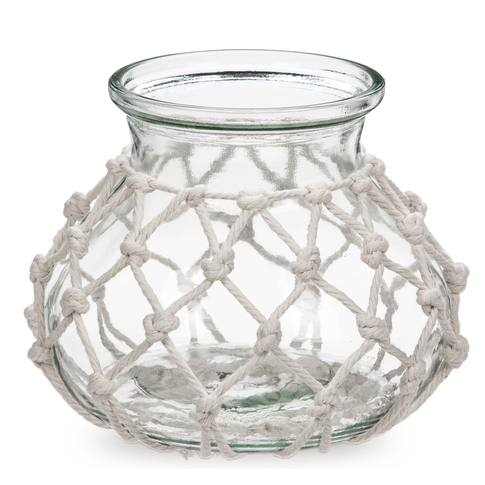 Amazon.com: Hollyone Clear Glass Vase with Cotton Rope Cover Woven