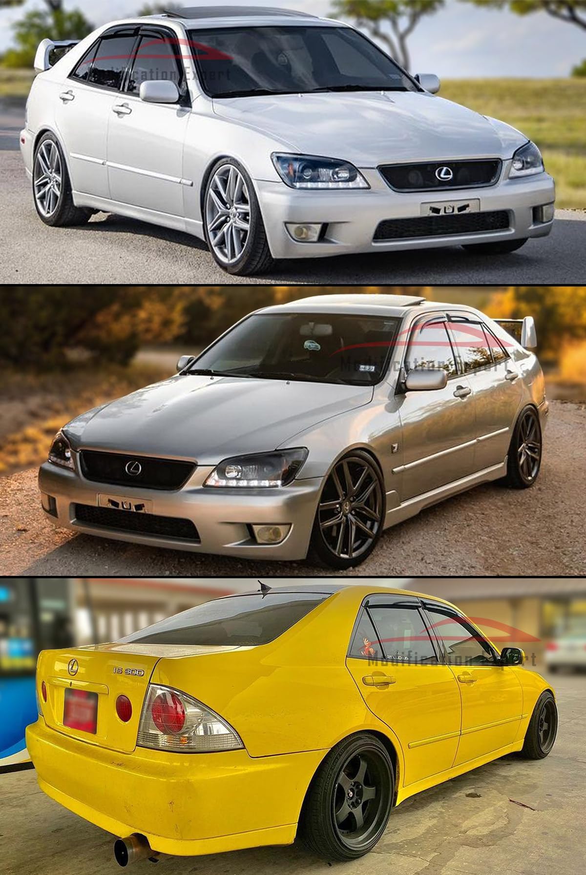 Is 300 Grill JDM Style 3D Wavy Window Visors For 2001-2005 Lexus