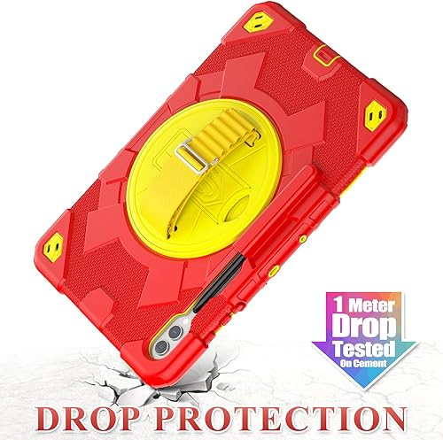 Miniatura 6 de SEYMAC stock Funda para Samsung Galaxy Tab S9 Plus de 12.4 pulgadas, diseño de malla a prueba de caídas con protector de pantalla correa de mano