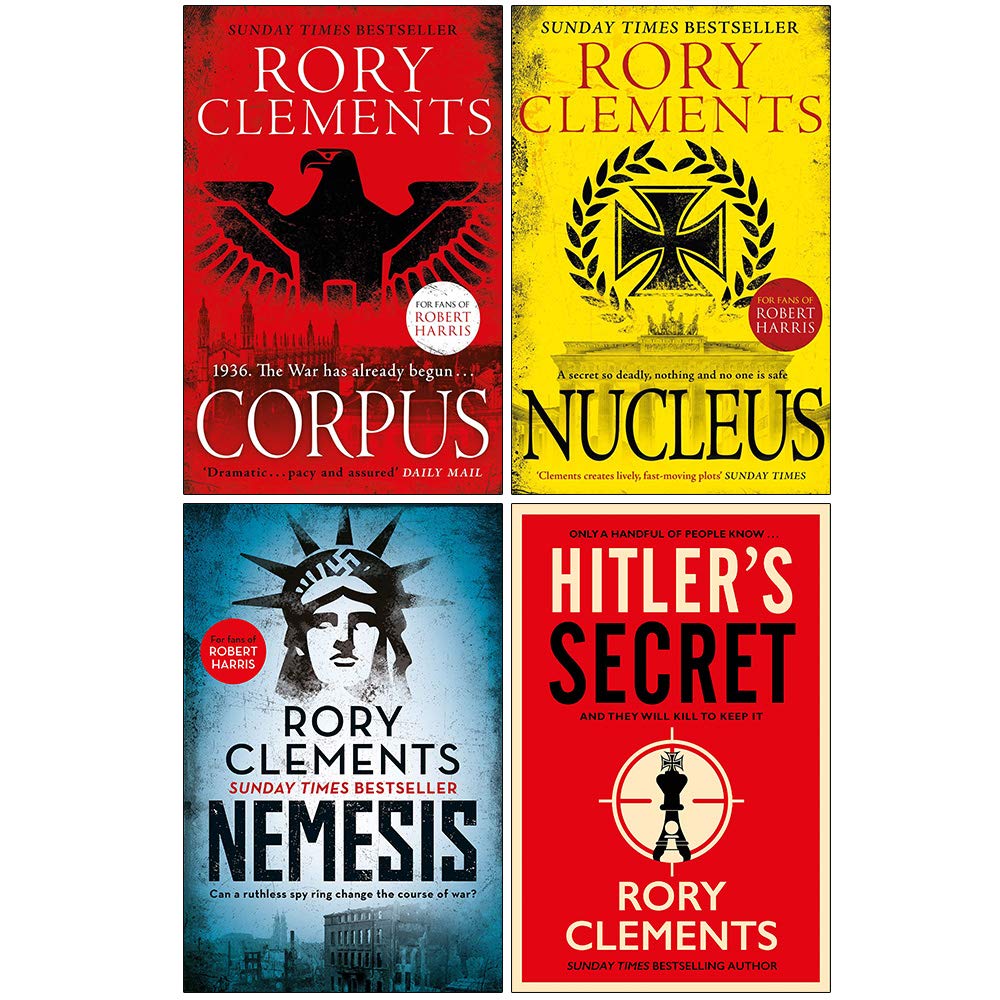Tom Wilde Series 4 Books Collection Set By Rory Clements (Corpus, Nucleus, Nemesis, [Hardcover] Hitler's Secret)