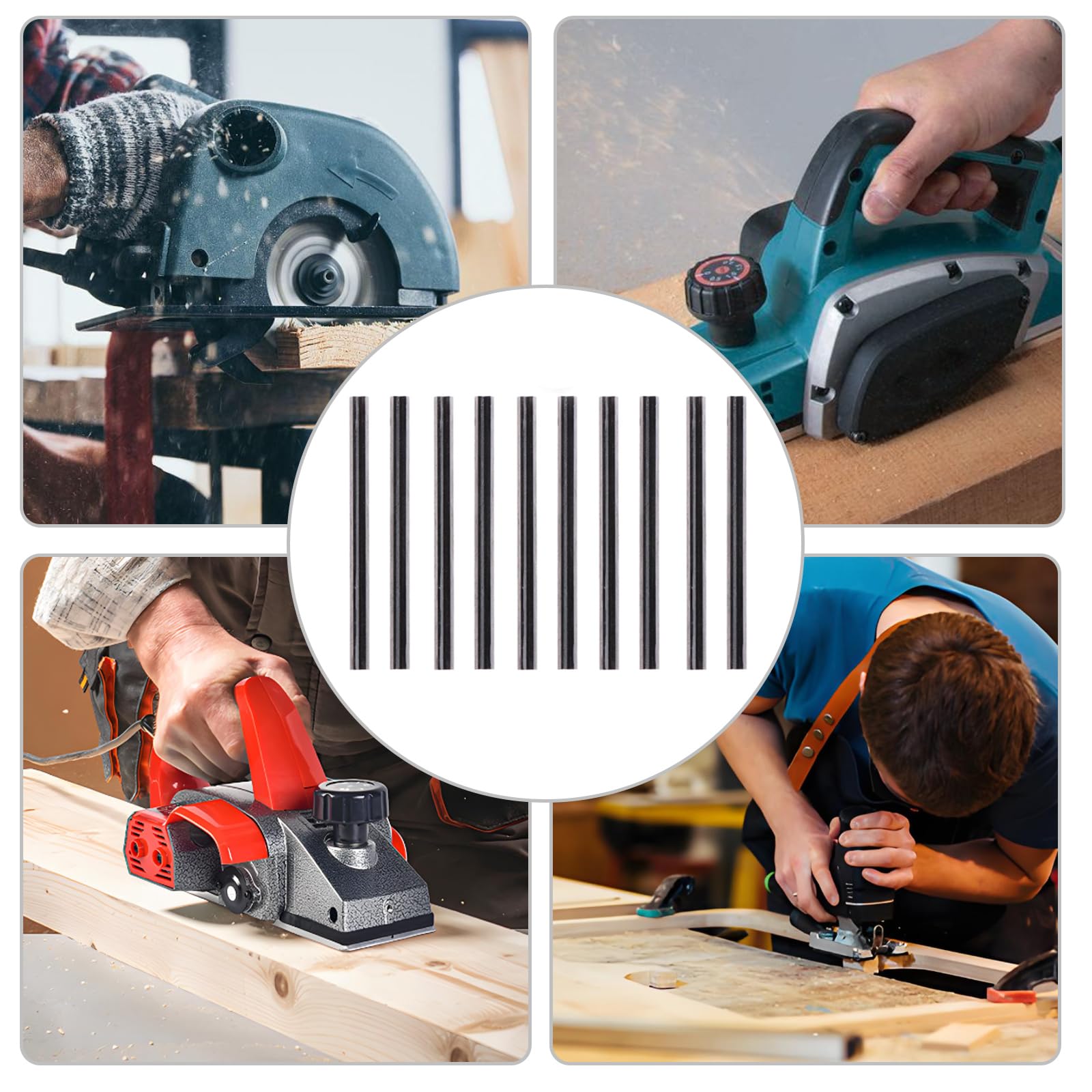 GIONAR 10 lame per piallatrice da 82 mm, lame reversibili per pialla, materiale in acciaio rapido, per pialle Makita Black & Decker Bosch DeWalt Trend Elu ecc.