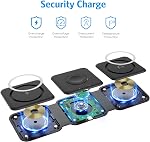 Wireless Charger 3 in 1, Travel Magnetic Foldable Wireless Charging Pad for Multiple Apple Devices, Compatible with iPhone 14/Pro/Max/Plus/13/12, AirPods 3/2/Pro(Adapter not Included)