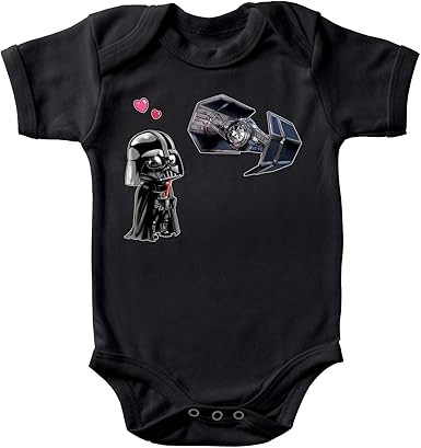 Body Bebe Noir Star Wars Parodique Caricature Sd Dark Vador Et Son Mini Drone Tie Fighter Drone Mania Le Cadeau D Anniversaire De Darky Parodie Star Wars Amazon Fr Vetements