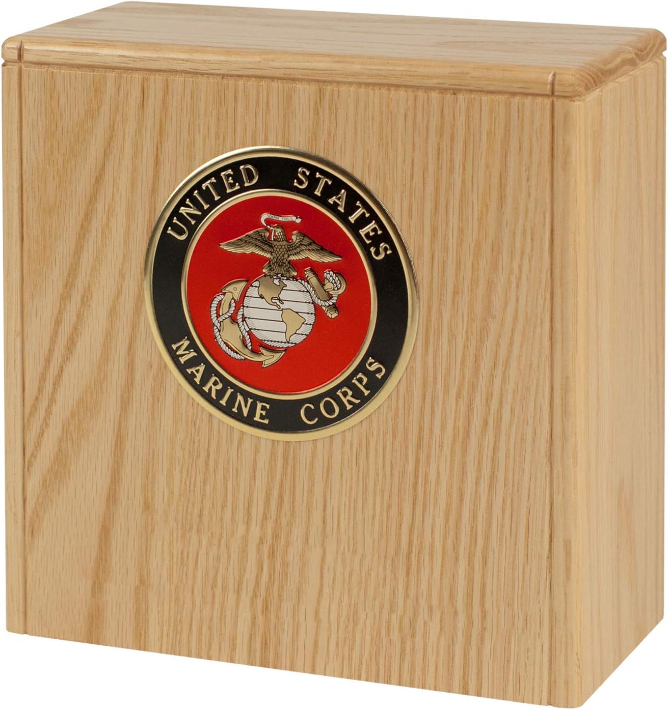 Wood Cremation Urn for Columbarium Niche Made in The USA & Designed for Arlington National Cemetery Urn Niches (No Medallion, Mahogany)
