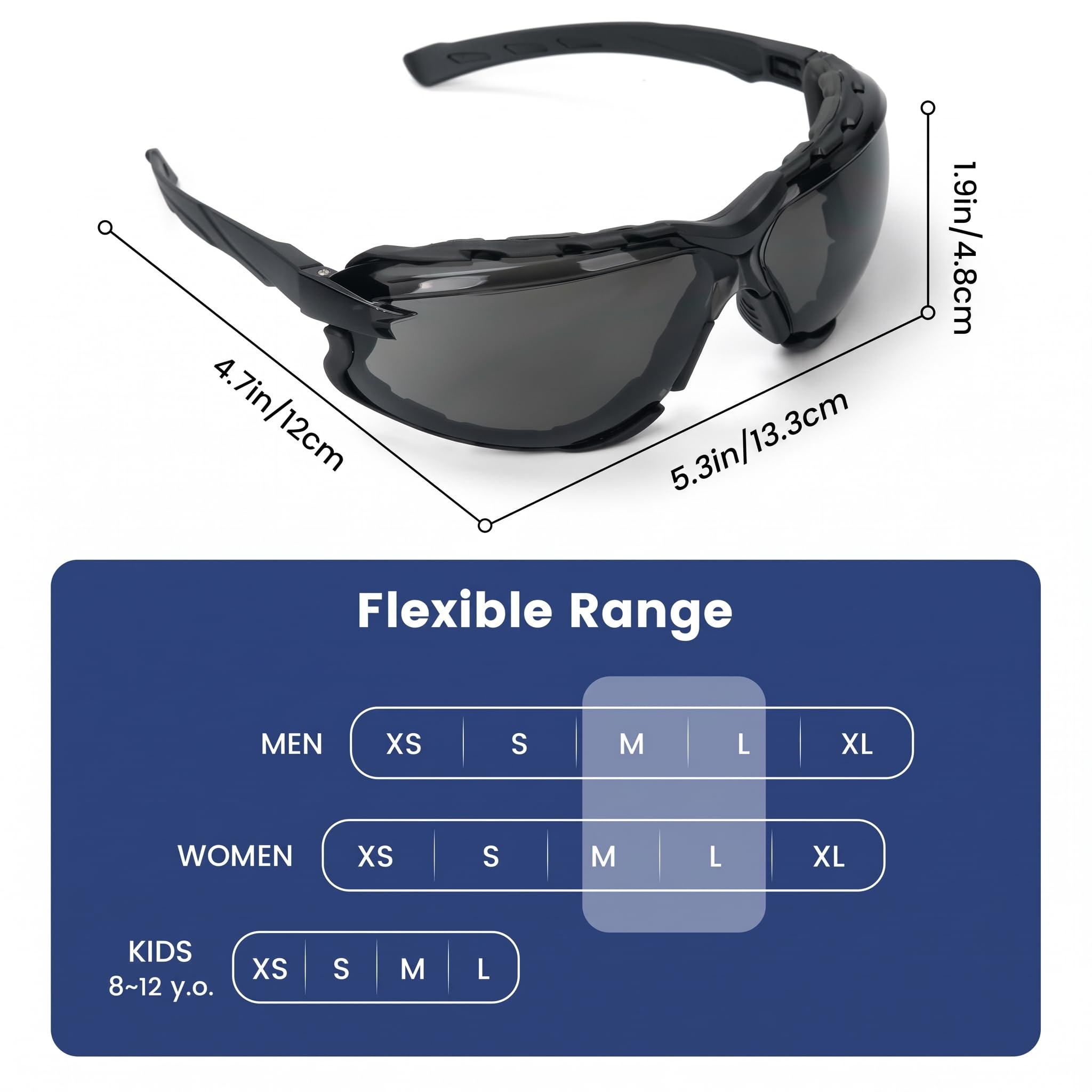 Flaya Foam Lined Safety Glasses Anti-Fog Z87.1 Mowing Goggles with Strap — Amazon image 4