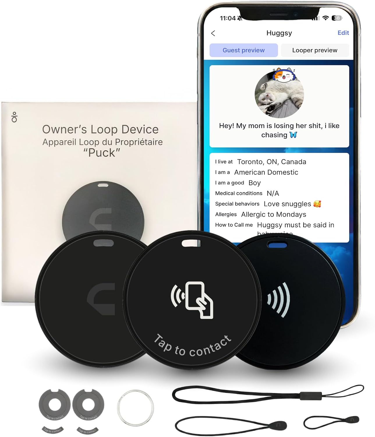 Puck, Smart Tag for Pets, People, and Accessories. Lifetime Free Usage, NFC. (Instructional) image 2