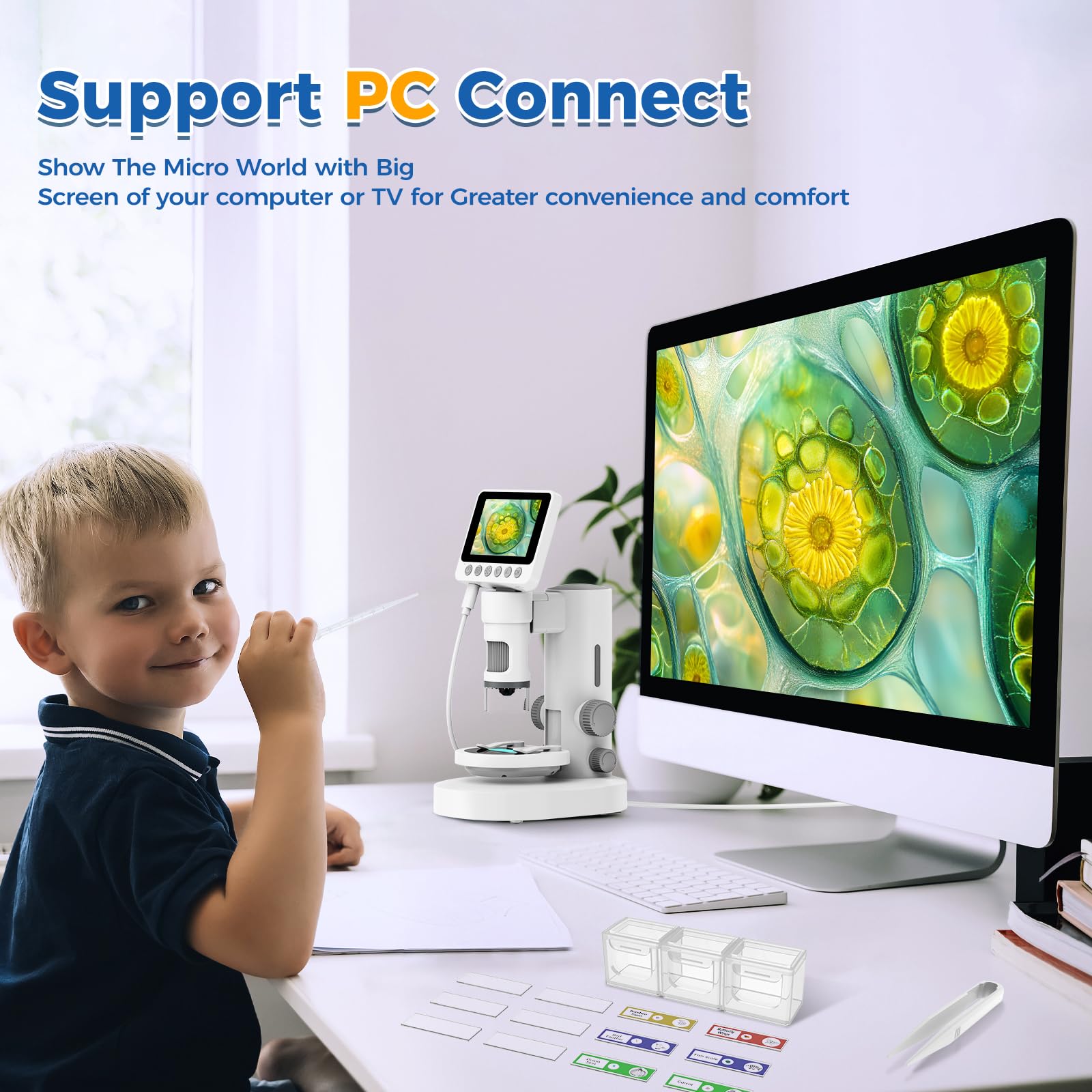 USCAMEL Digital Mikroskop 1000X - 4K Mikroskop Mit 3,5" Bildschirm Für Kinder