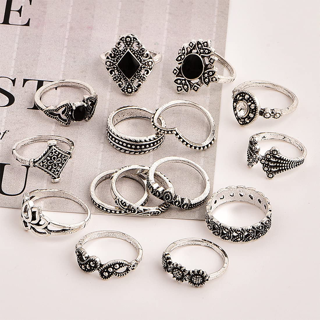 Silver Plated Rings Combo Set