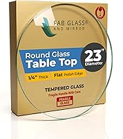 Vista 9 de Fab Glass - Mesa redonda de cristal de 48 in, grosor de 3/4 in, cristal pulido plano templado, Vidrio, Transparente