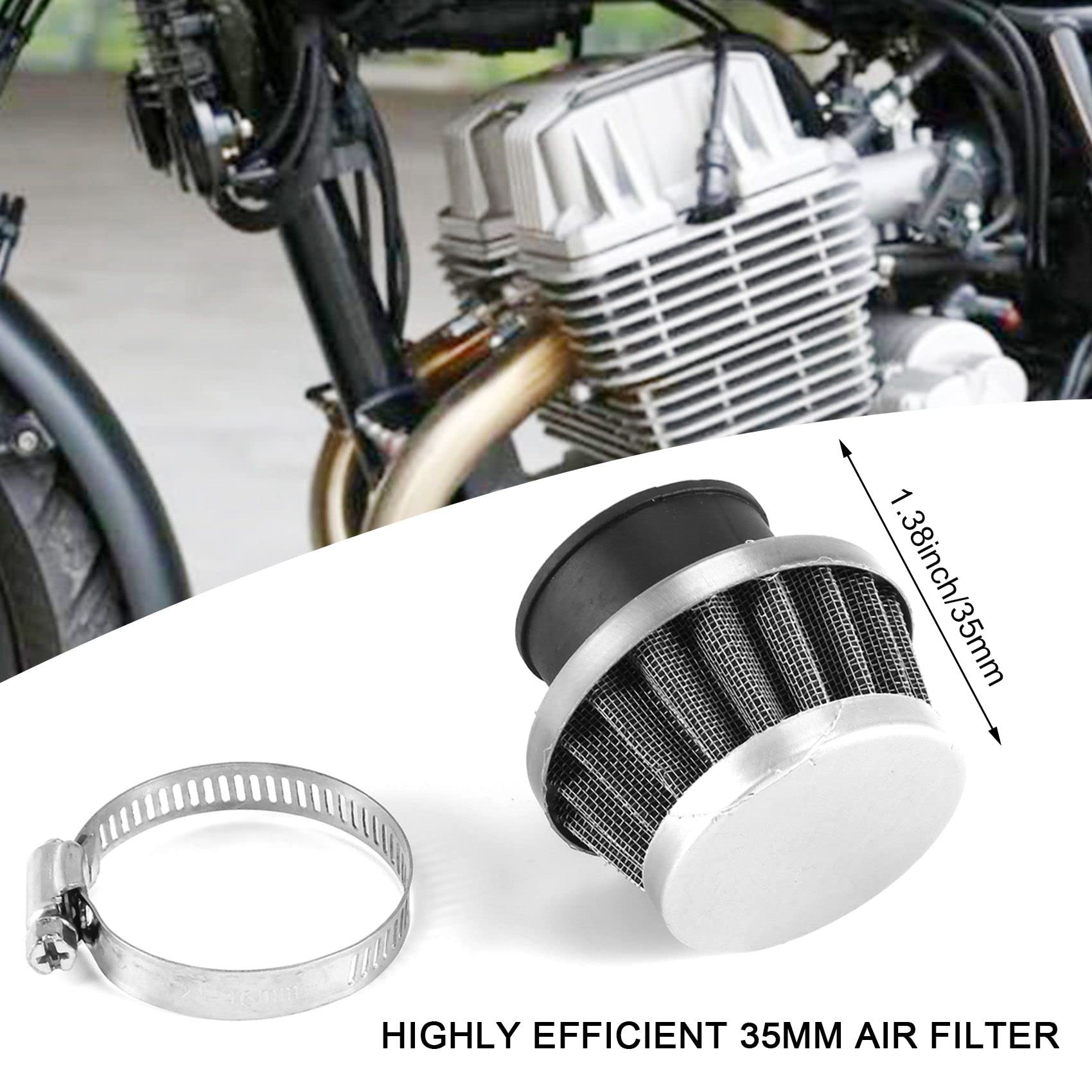 Filtro Aria 35mm Per Dirt Bike 110-125CC - Set Di 4, Per Quad E Go Kart, Maggior Flusso Aria - Foto 6