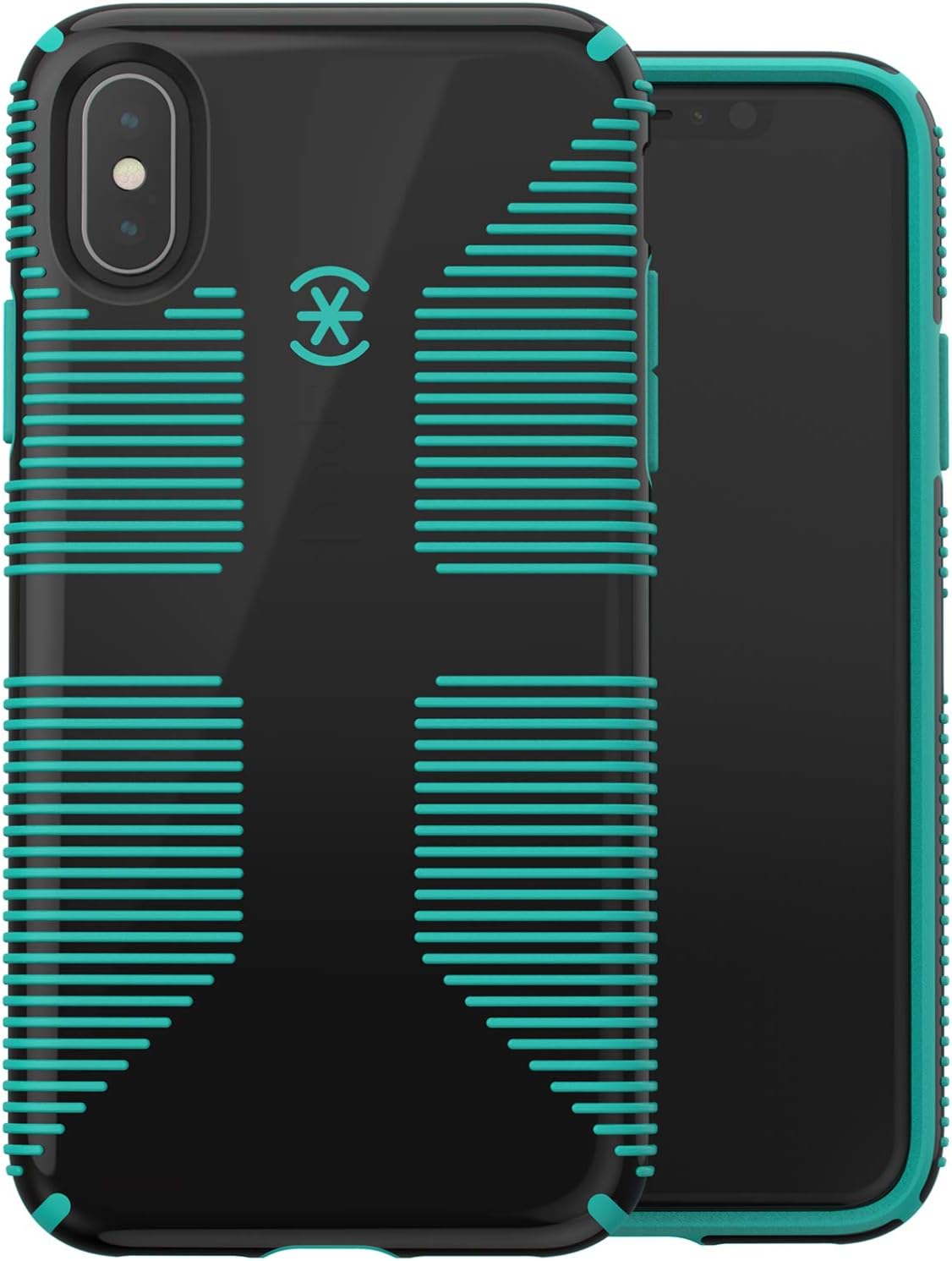 Speck Products CandyShell Grip iPhone Xs/iPhone X Case, Black/Oasis Green