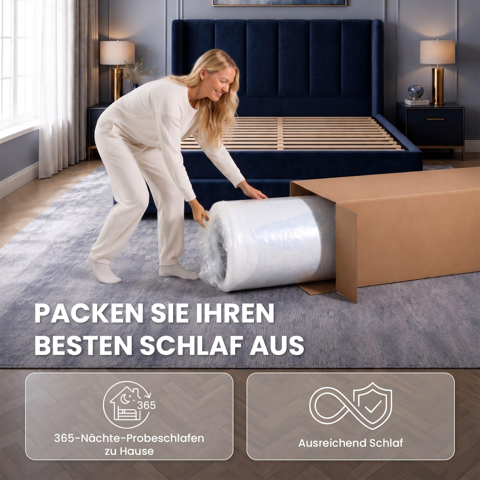 L'AGRATY Matratze 140x200,Höhe 16cm Orthopädische Kaltschaummatratze Härtegrad H3 Abnehmbareratmungsaktiver Bezug Matratzen
