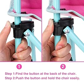 KABOER 2 Pcs Kids Outdoor Folding Lawn and Camping Chair with Cup Holder and Carrying Bag,Children\'s Dinosaur Camping Chairs for Outdoor Beach Travel