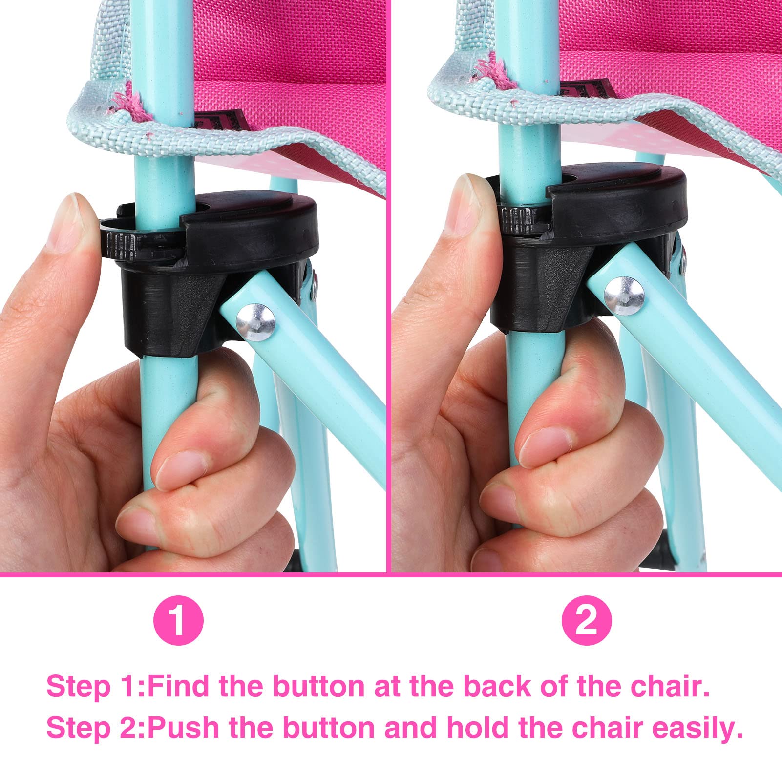 Silla de camping para niños, silla plegable, silla portátil con soporte para bebidas para picnic, camping, pesca, actividades al aire libre (unicornio)