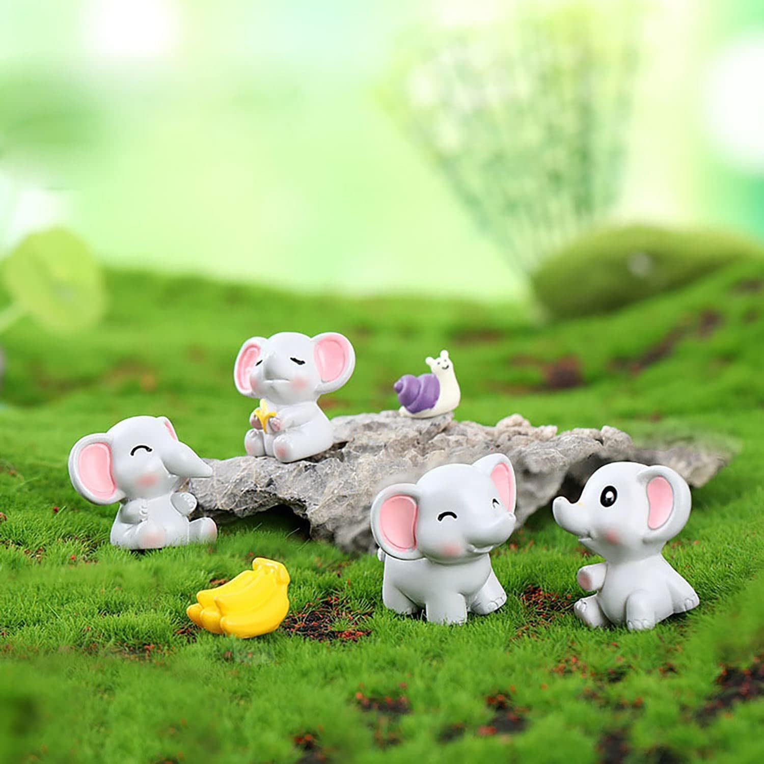 6 Figuras De Elefante Para Tartas - Resina, 3cm (Baby Shower, Cumpleaños)